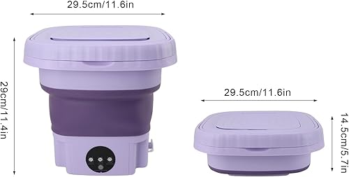 Miniatura 6 de GOWENIC Lavadora portátil, mini lavadora, mini lavadora de cubo plegable de 11 L, ABS PP, lavadora pequeña automática con tubo de drenaje para