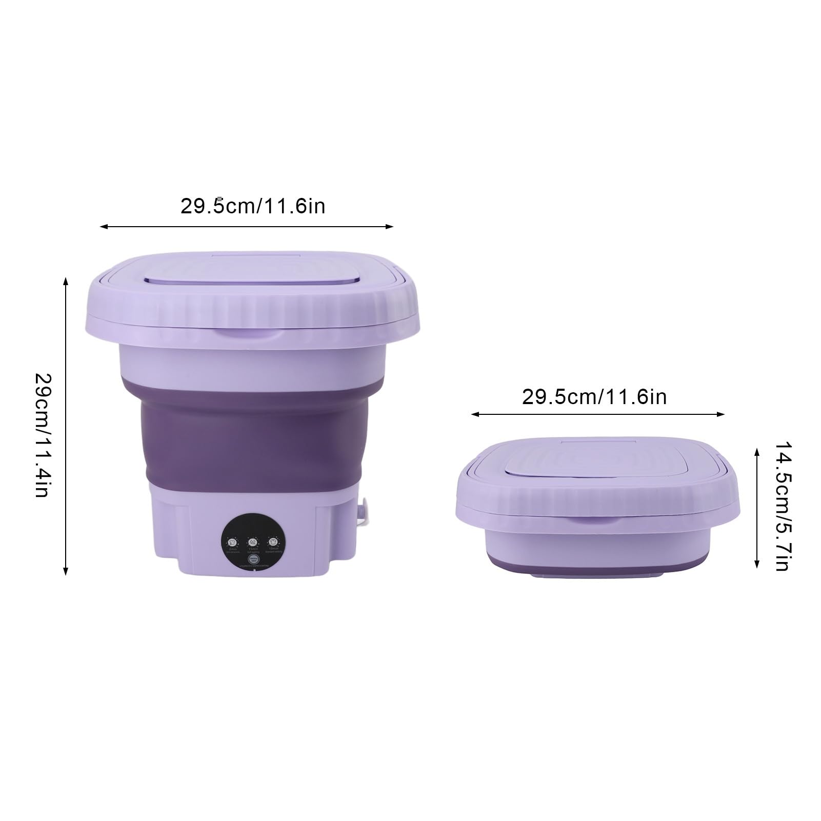 Machine à Laver Portable, 110-240V, 11l, Puissante, Pliable et Automatique, pour Camping-car (Prise UE)