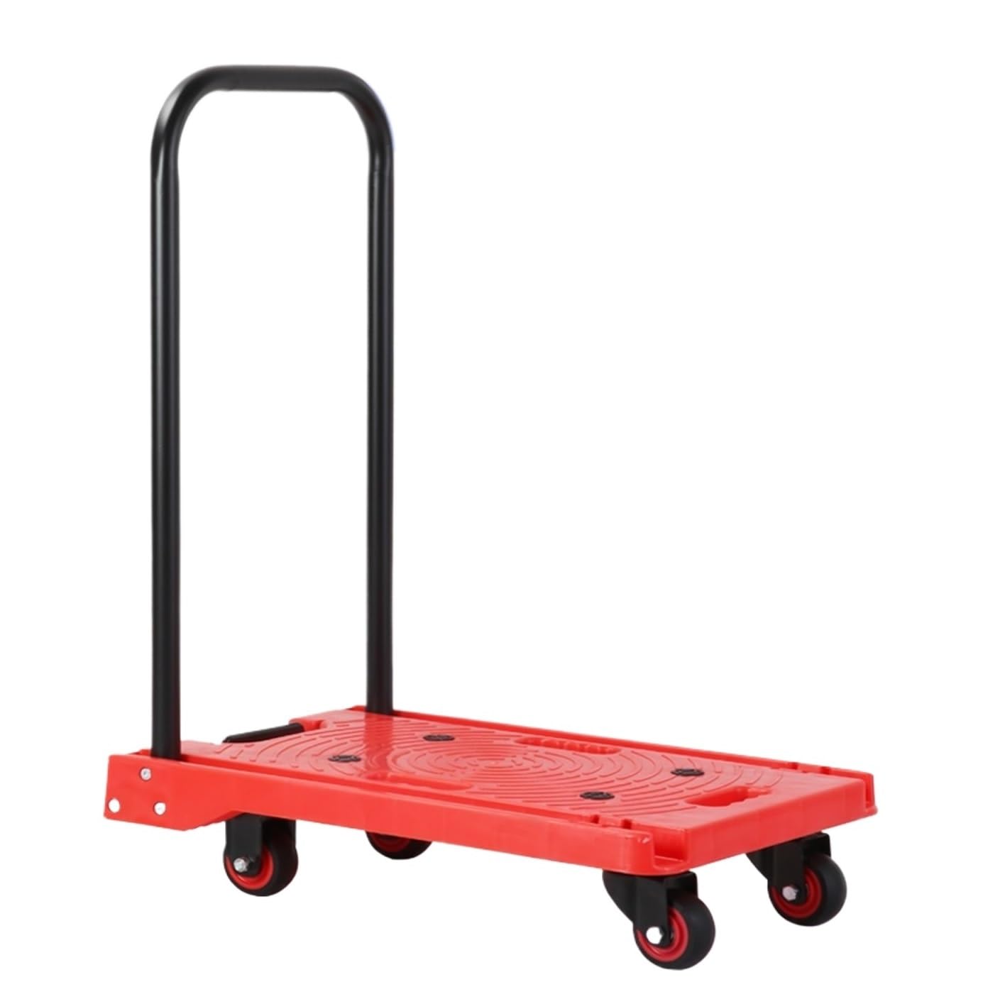 Garage Trolley Platform Truck Folding Push Cart Flatbed Dolly With Wheels Platform Hand Truck(Rosso)