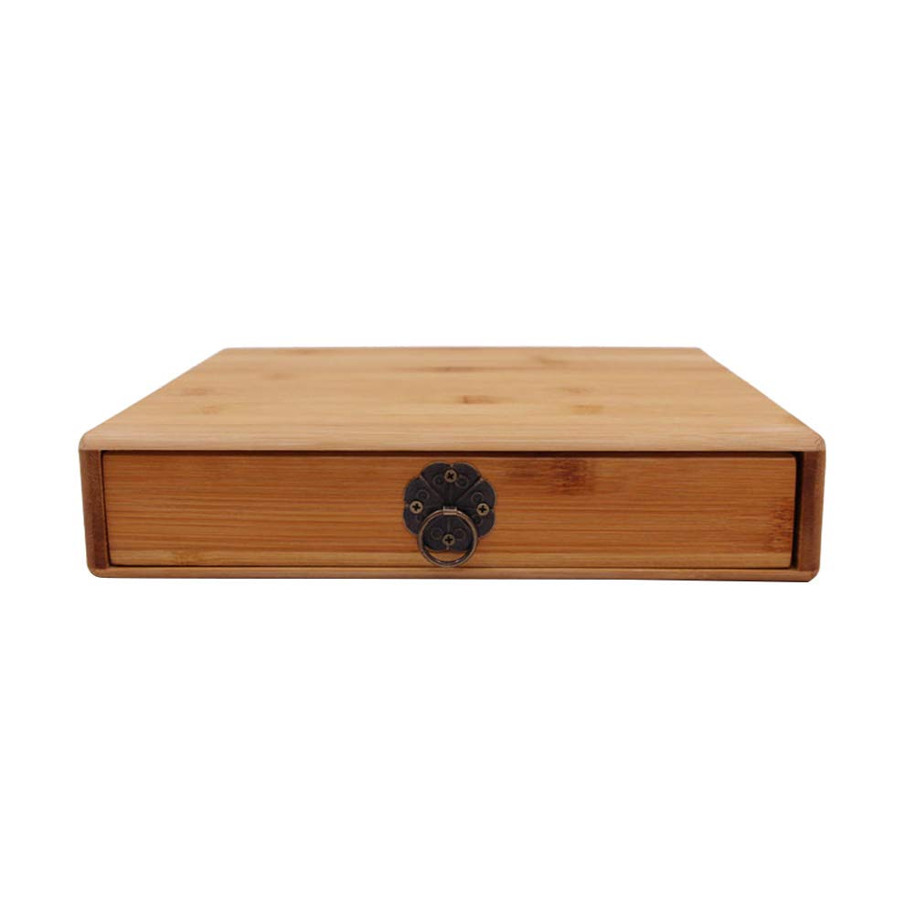 GALPADA Organizer per Conservazione del Tè in Bamboo Cassetto Estraibile e Anello di Trazione, Scatola Robusta e Compatta per Foglie di Tè, Adatta a Tisane e Caffè in Cucina e Regalo