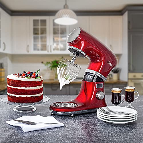 Oster Batedeira Planetária Digital, Bowl Inox, 5L, 110V, Vermelha, 1000W, OBAT911 glide