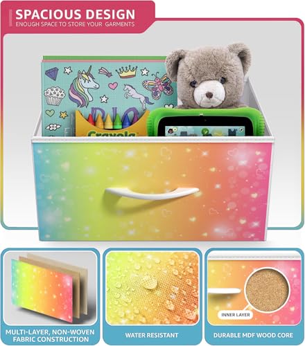 Sorbus Dresser with Fabric Drawers & Wood Top (8 Drawer, Rainbow Stars) - image 5