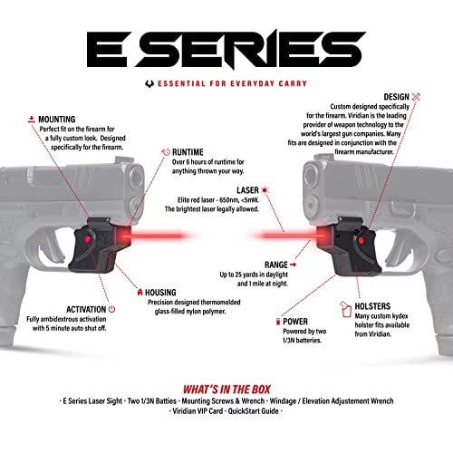 Viridian E Series Red Laser Sight, Taurus GX4, 5mW Output, Class 3R