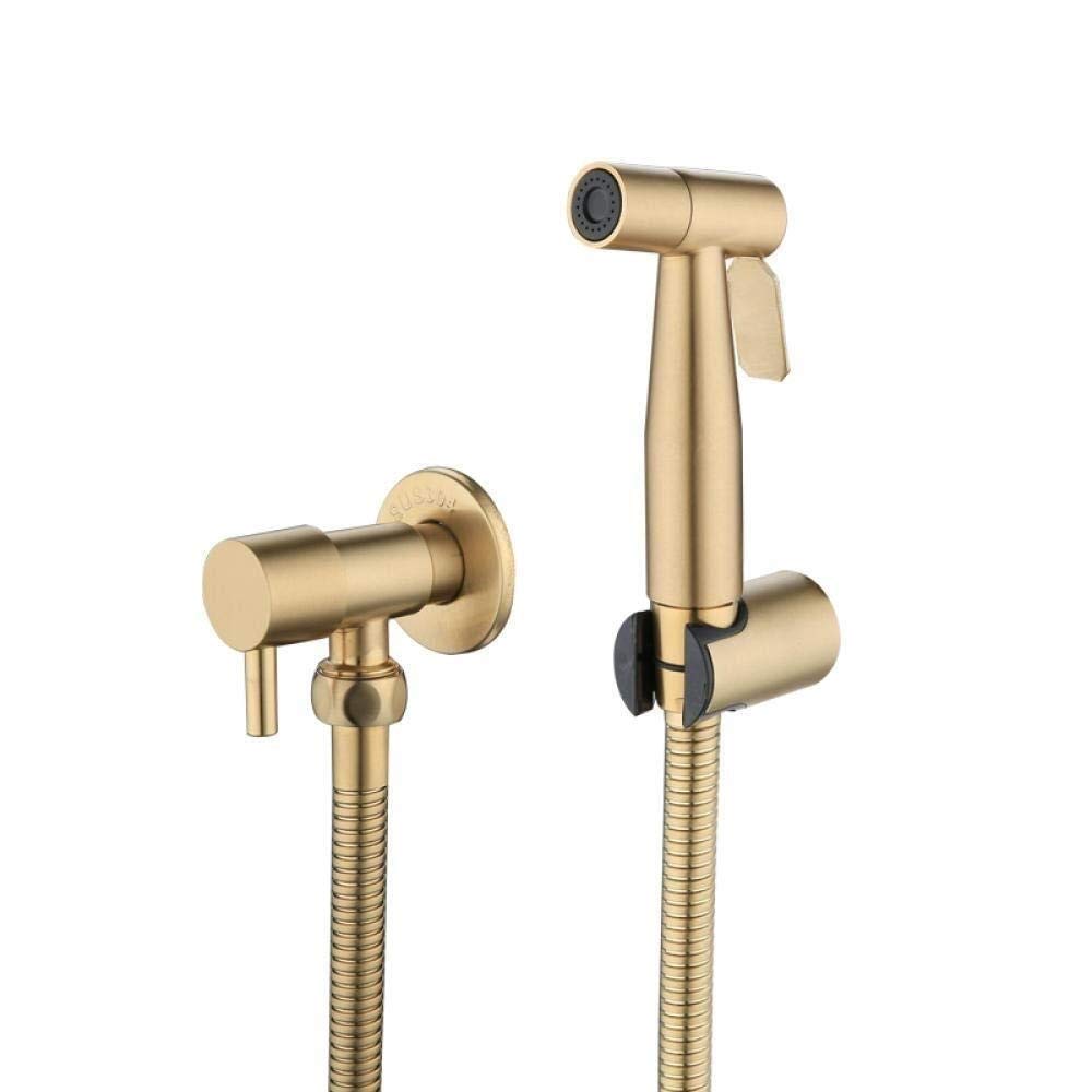 Stainless Steel Bathroom Shower Head Kit Accessory - Antique Brushed Gold Faucet Kit Bidet Sprayer Stainless Steel Toilet Bidet Faucet