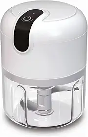 Mini Processador 3 Laminas Elétrico Alho S/fio Usb Prático Cor Branco 110v/220v