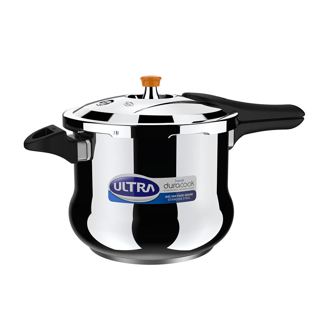 ULTRA Duracook Handi 8 L Stainless Steel Pressure Cooker,AISI 304 Food Grade ...