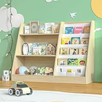 Garden 4 you Childrens bookcase Kids Bookshelf Wooden kids Storage Book Rack for kids room,Nursery Shelf and Toy Storage Unit for Books, Bedroom, Playroom, Storage Organizer (Oak)