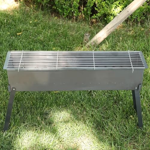 Przenośny grill na węgiel drzewny na kemping, piknik, imprezę plażową, łatwy w montażu, sprzęt do gotowania na zewnątrz, idealny dla miłośników grillowania, kompaktowa i składana konstrukcja