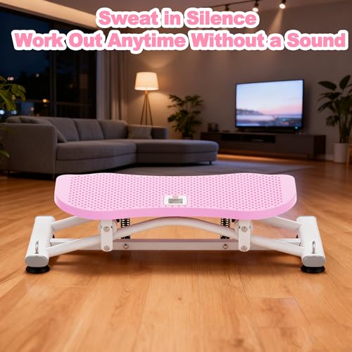 Image of KINMAC 2-in-1 Rocking Stepper with Resistance Bands, Portable Balance Board for Exercise at Home, Quiet Mini Stair Stepper with LCD Monitor, Ski Trainer for Workout Home Gym