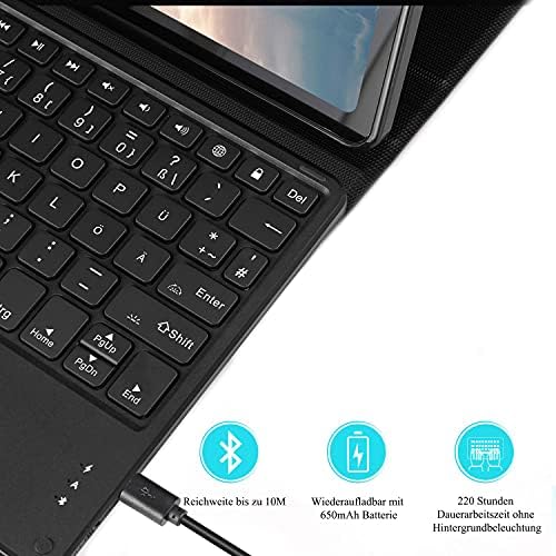 Keyboard Case for Lenovo M10 Plus 10.3-inch, Bluetooth Backlit Detachable Keyboard UK Layout with Cover for Lenovo Tab M10 FHD Plus (2nd Gen) TB-X606F 10.3, Rose Gold