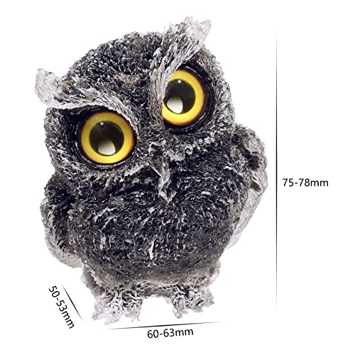 mookaitedecor 3 Inch Black Obsidian Crystal Owl Figurine Ornament for Home Office Decor Housewarming Gift Large Black Owl Gift for Men Women Resin Stone Animal Sculpture Statue Good Luck Ornament - Image 2