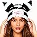 Cat Ear Beanie Striped Cat Ear Hat Y2k Hat for Women Men Unisex Knit Beanies Soft Slouchy Warm Crochet Cap