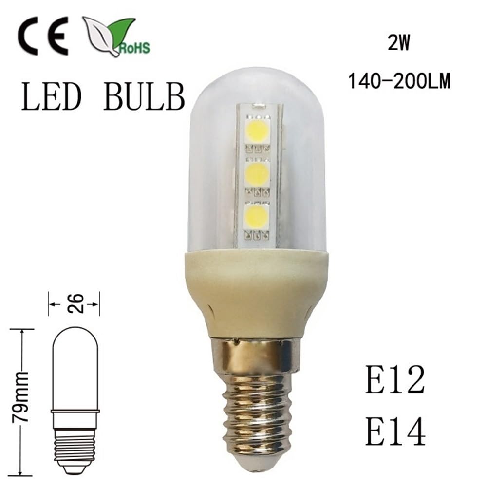 fengyan Casa bombillas, Paquete de 50 bombillas LED tipo maíz, CA 220 V, T30, E12/E14/E17, 2 W, lámpara colgante de plástico mini Familiar Lámpara(Warm 3000K,E12 220V)