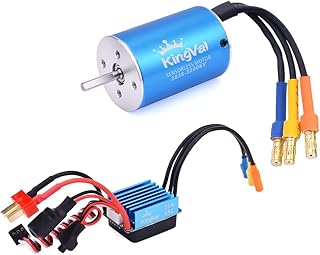 KingVal Replacement 2838 3200KV Brushless Sensorless Motor Shaft 3.175mm with 35A Brushless ESC Combo Compatible with 1/14 1/16 RC Car