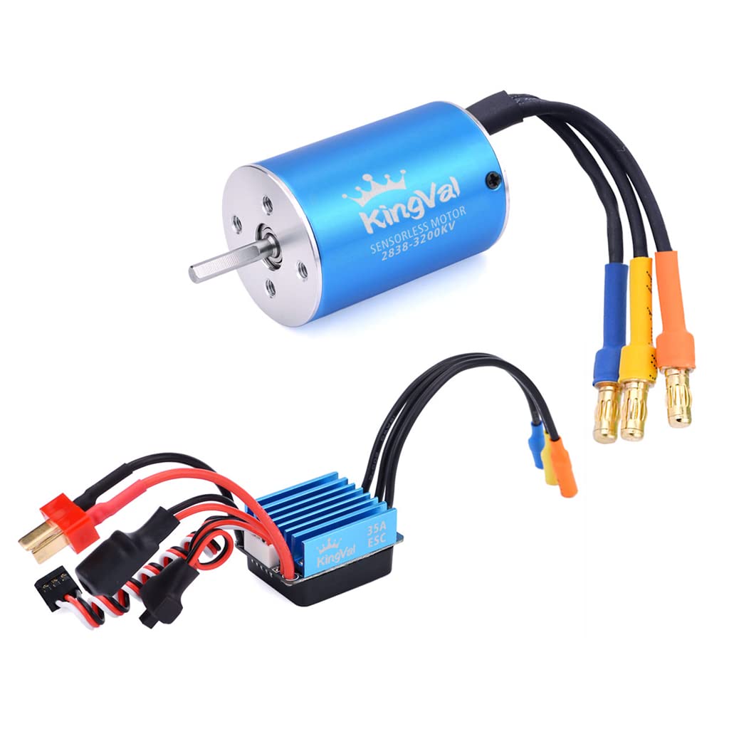 KingVal 2838 3600KV Brushless Motor – Sensorless, 3.175mm Shaft For 1/14 & 1/16 RC Cars