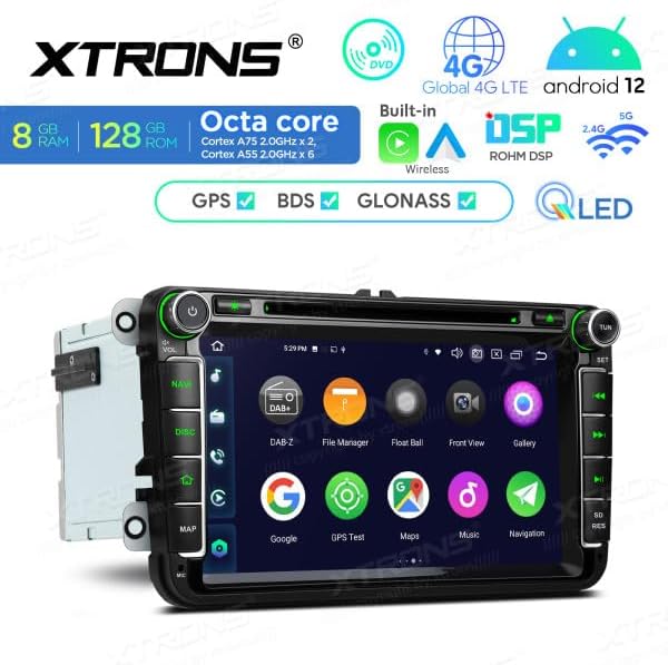 XTRONS IX82MTV Car Stereo Side View with Connectors