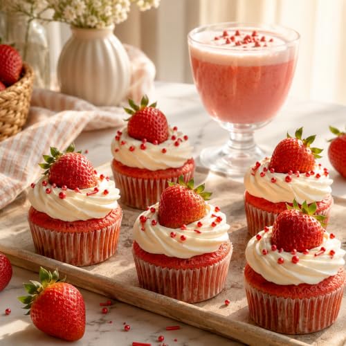 Image of Red Edible Baking Sprinkles 10.8oz, Sugar Confetti, Nonpareils & Sugar Pearls, Patriotic Cake, Cupcake, Cookie & Ice Cream Dessert Decorations