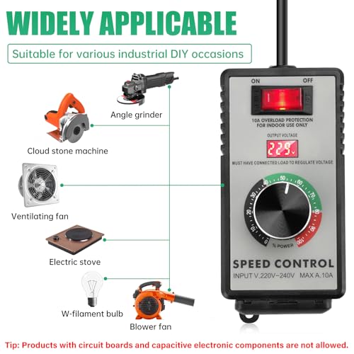 Regulador de voltaje AC 230V 4000W para amoladora angular y taladro 4