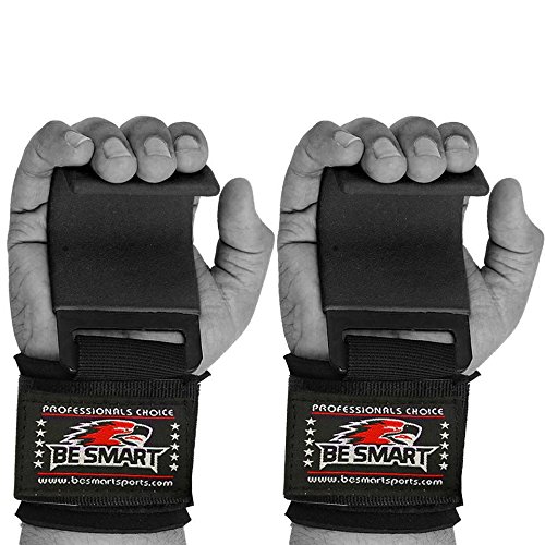 BeSmart Sangles de poignet pour haltérophilie et musculation, femme Homme Enfant, noir