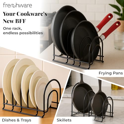 Image of Frenchware Heavy Duty 5-Tier Horizontally Tawa Stand Shelf, 12.2 x 9 inch | For Skillets, Griddles, Trays, Freestanding or Wall-Mounted, Space Saving