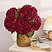 MARTINE MALL 3Pcs 21in Hydrangea Artificial Flowers, Latex Real Touch Hydrangeas Lifelike Large Hydrangea Flowers for Home Decor Party Arrangements Wedding Bouquets Centerpieces (Burgundy)