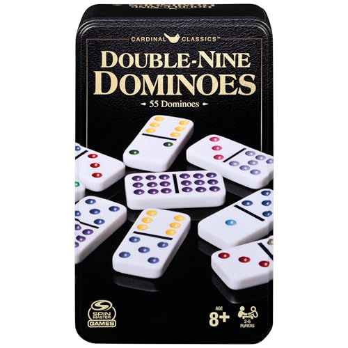 Spin Master Games, Cardinal Classics Double Nine Dominoes Set in Storage Tin, Dominoes for Kids & Adults, Classic Game, 2-6 Players, Easter Gift, Ages...