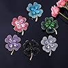 LEGENTLISUR Broche En Zircone Cubique Broche Trèfle à Quatre Feuilles Broche En Zircon Exquise Sacs à Dos Pour Femmes Vêtements Vestes Accessoires（Noir） #2