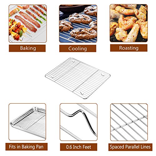 Roasting Pan With Rack, P&P Chef 14 Inch Stainless Steel Roaster Lasagna Pan & V-Shaped Rack & Roasting Rack, Non Toxic & Heavy Duty, Brushed Surface & Dishwasher Safe, Rectangular #TOP5