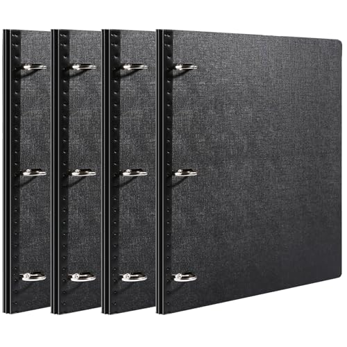 Image of WOT I 4-Pack Telescoping 3 Ring Binder(0.75 inch), Expandable Flexible Binder - Patented Design for Easy Portability, Holds 8.5 inchx11 inch Paper, for School, Office&Home Organization, Black