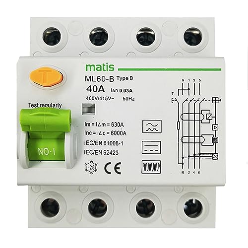Matis FI Schutzschalter Typ B allstromsensitiv 30mA/40A 4-Pol Intertek
