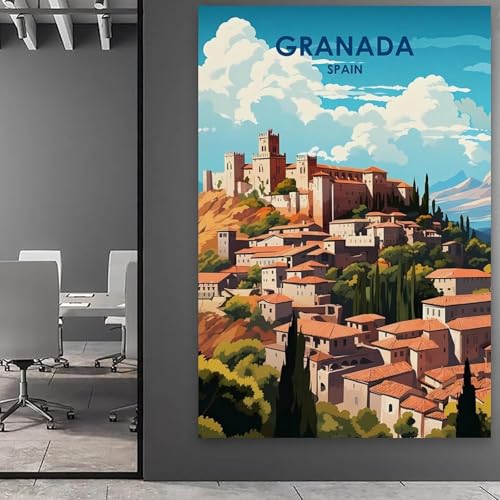 Impression sur toile vintage Grenade Espagne aux finitions soignees