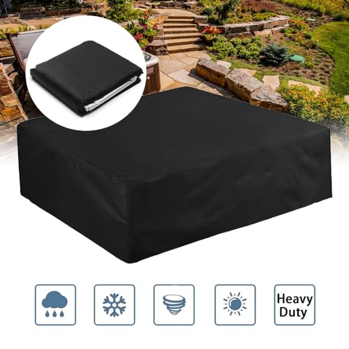Funda impermeable para jacuzzi 86x86x35 pulgadas negra miniatura 7