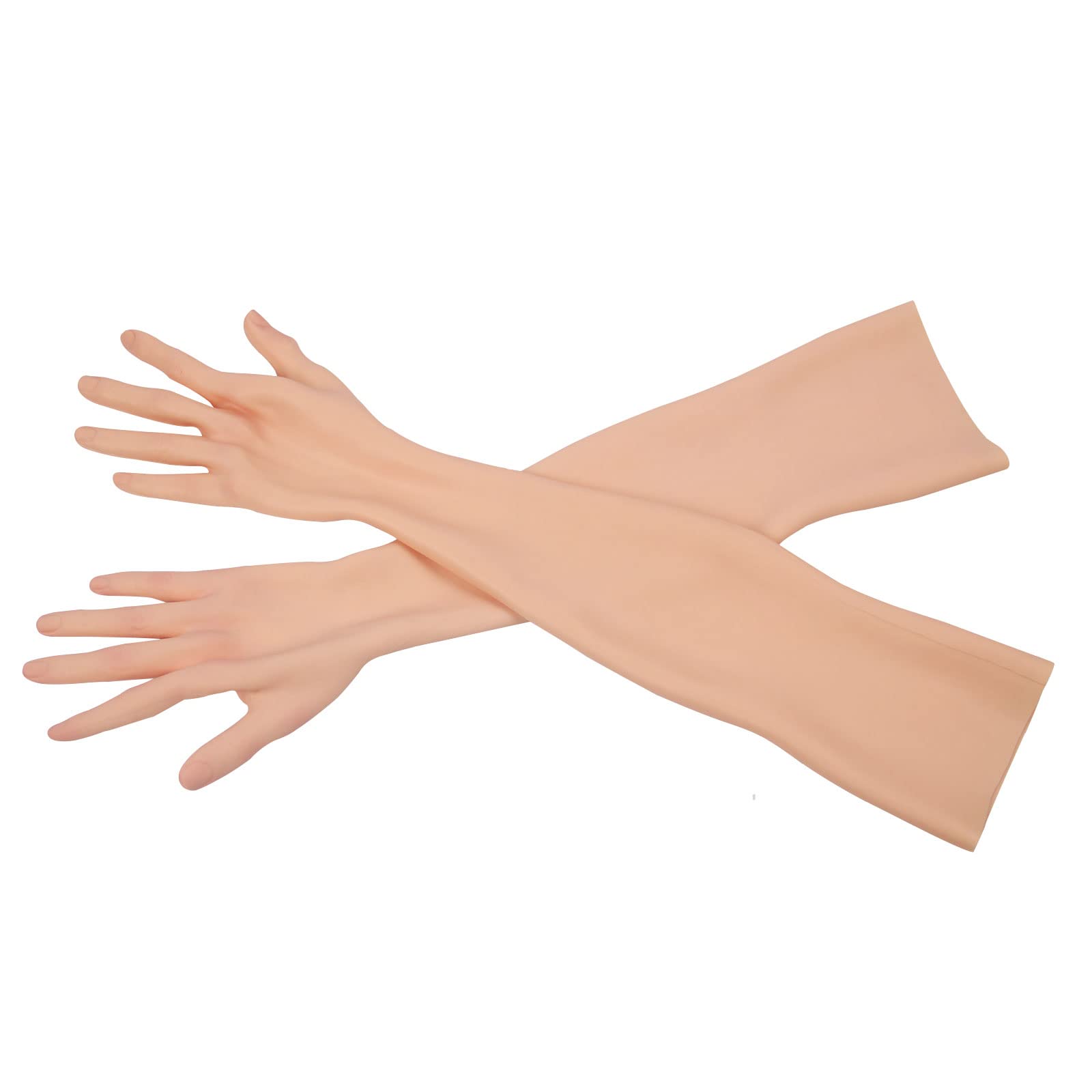 ZWSMS Silicone Crossdressing Gloves Realistic Female Skin Full Length Arm Hiding Scar Fake Hands Enhance ​Transgenders Cospl