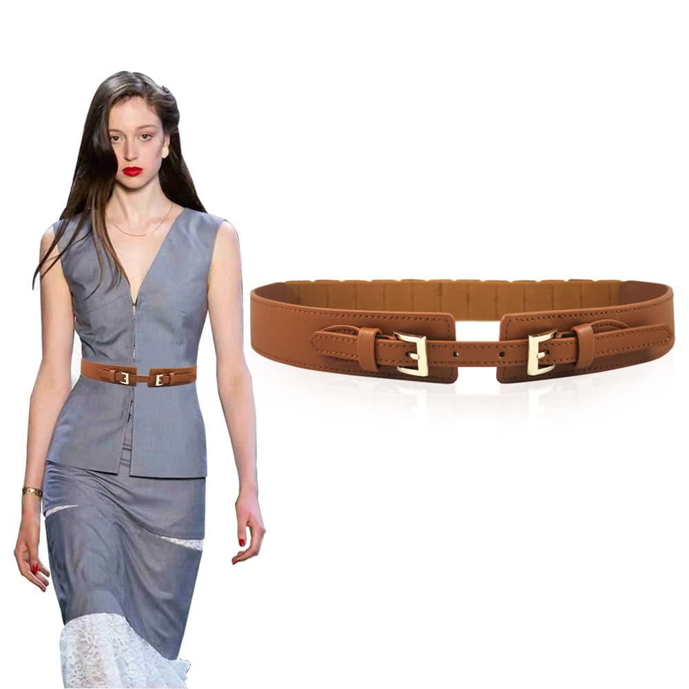 PartyKindom 2er Set Damen Gürtel - PU Taillengürtel Bunt