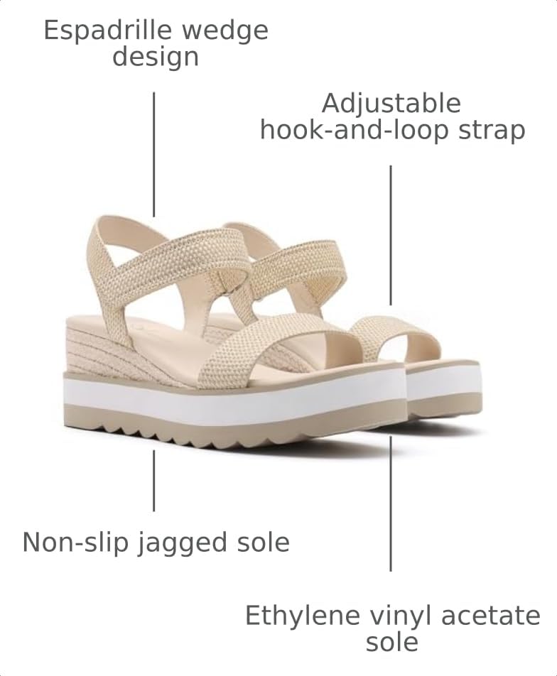 Image of Athlefit Women's Platform Ankle Strap Sandals