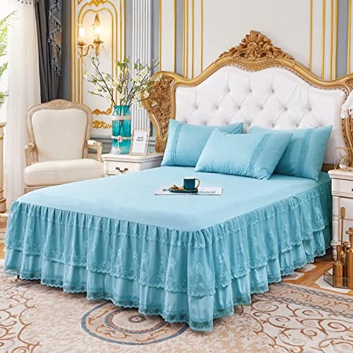 Sábanas decorativas de chifón romántico y falda de cama con encaje Konsilsa