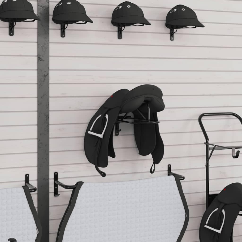 Soporte para Sillas de Montar de Pared - Organizador de Equipo Equestre, Negro, Hierro, 57 x 22,5 x 30 cm