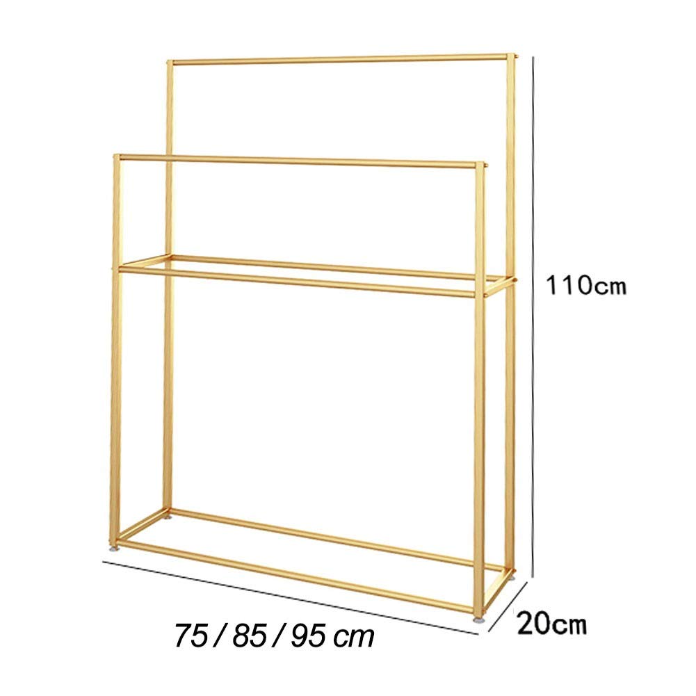 Portasciugamani da piscina in metallo a 2 livelli, resistente, antiruggine, per cucina e piscina, 75 x 20 x 110 cm, ideale per asciugamani, accessori da bagno e uso esterno