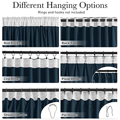 Image of Navy Blue Doorway Curtain 80 inches Long Super Soft Velvet Thermal Insulated Room Divider Blackout Privacy Protect Drapes for Bedroom Sliding Door Closet, W42 x L80, 1 Panel
