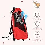PawHut Hundetrolley Transporttasche Tragetasche für Tiere 2in1 Rucksack und Trolley 35x27x49 cm rot