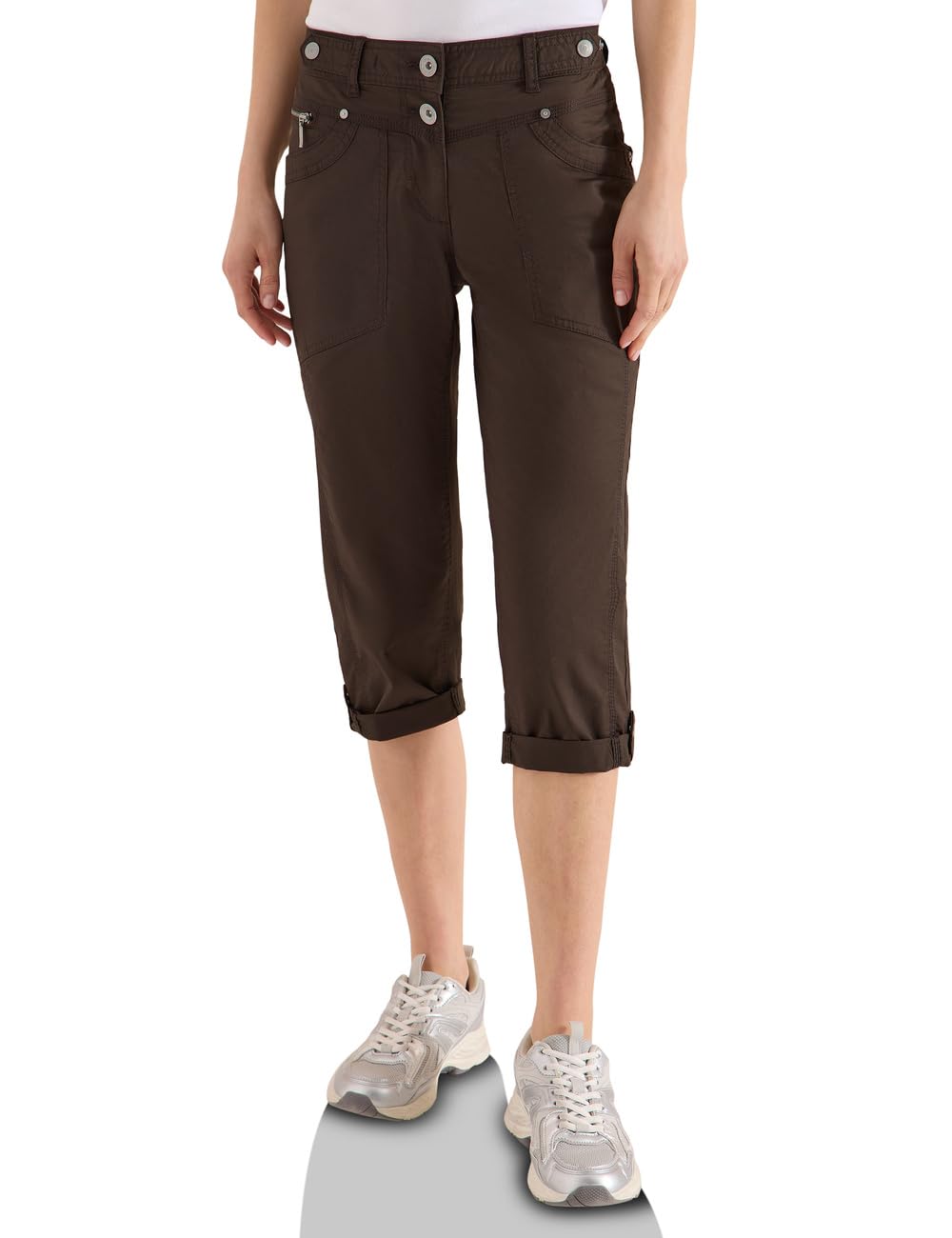 Cecil - 3817730, Pantaloni a 3/4 Slim Leg Turn-Up Donna