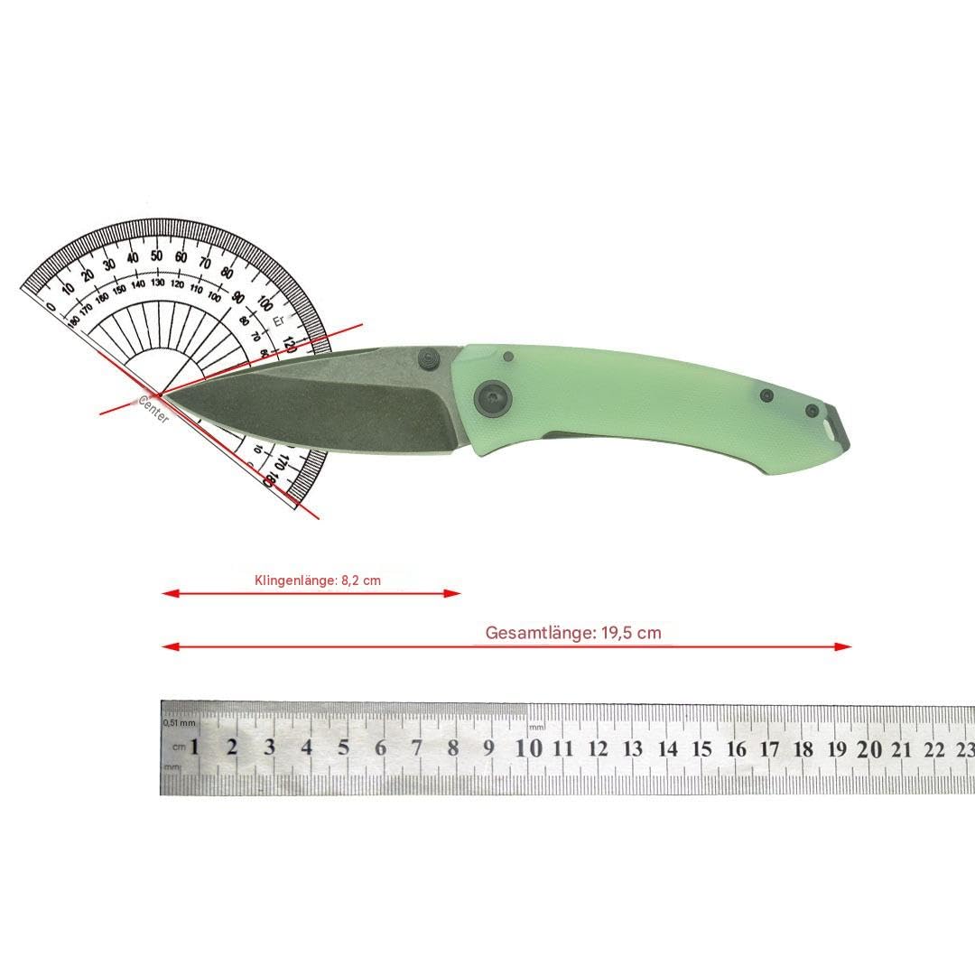 Klappmesser Taschenmesser 8Cr14MoV G10 Edelstahl Griff，Militärgrün