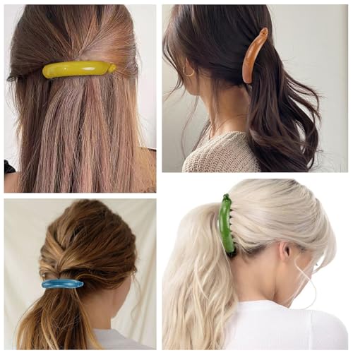 Pack de 6 pinzas banana multicolor para cabello miniatura 4