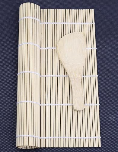 YOFAN Sushi Rolling Mat & Rice Paddle Set – Bamboo Sushi Making Kit for Home Use - Thumbnail 3