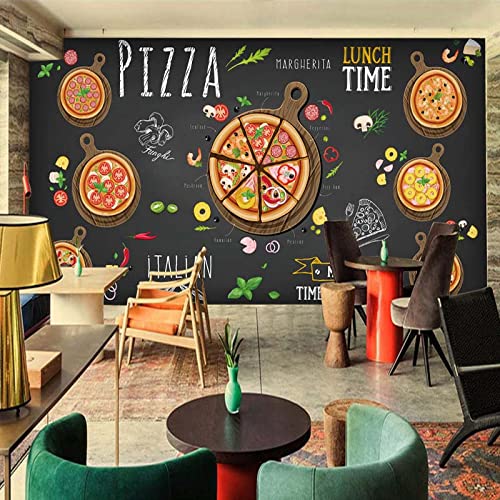 Wall Mural Pizza Pattern Large Wallpaper Modern Restaurant Theme Art Decor Paintings Removable Peel And Stick Sticker, Nursery Bedroom Living Room Decor Mural 98X69 Inch #TOP1