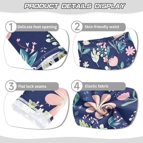 Girls' Leggings Flowers Floral Blue Kids Yoga Tights Pants 1 Pack 23022843