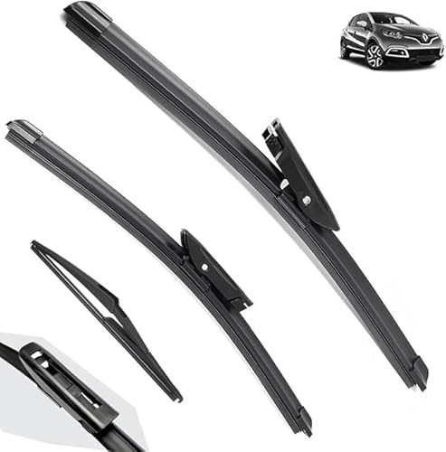 michengxxx Wiper Blade Set for Renault Captur Kaptur 2013-2016 26in+14in+11in, Aerodynamic All-Climate Front and Rear Windshield Replacement