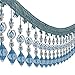 Beading Fringe Tassel Drapery Fringe Curtain Decorated Trimming Fabric Trim Lampshades Trim Embellished Sewing Trimming Upholstery 3 Yards (Blue)