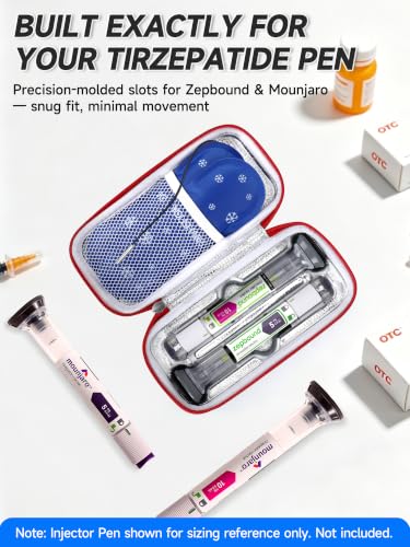 Image of YOUSHARES Travel Case for Zepbound & Mounjaro Pens,EVA Insulated Tirzepatide Cooler Travel Case TSA Approved with Temperature Display,Portable GLP-1 Pen Holder with 2 Ice Packs for Daily Use and Trips