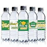 45 Pcs Graduation Water Bottle Labels 2025, Class of 2025 Stickers, Green Grad Party Decorations Favors, 2025 Graduation Labels, Class of 2025 Decorations for High School College (Green)